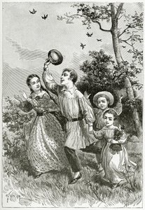La famille, XIXe siècle (gravure en noir et blanc) - Adrien Emmanuel Marie
